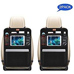 AEMIAO 2 - Pack Organizadores para Coche, Kick Mats de Coche, Universal Multi-Bolsillos Organizanizador, Funda Protección para Asientos Trasero de Coche Back con Soporte de iPad , niños accesorios