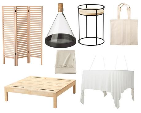 nueva colección de ikea HJÄRTELIG dosel mesilla mesa manta biombo