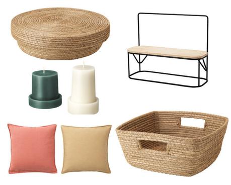 nueva colección ikea ratan mimbre HJÄRTELIG cesto vela cojín decoración