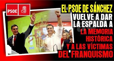 El PSOE se une al PP y a C’s para manener la impunidad del Franquismo