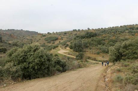 El Pozo Airón, la cascada reversible de las Arribes Pista que conduce al Pozo Airón y al fondo aparcamiento para los que quieran acortar la ruta y hacer el primer tramo en coche