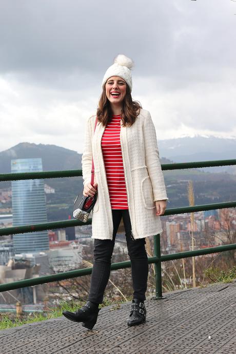 Outfit de invierno con abrigo blanco - Paperblog