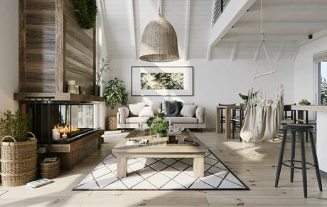 Una casa maravillosa con atmósfera escandinava