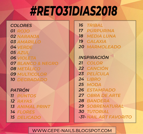 RETO 31 DÍAS NAIL ART   |    #RETO31DIAS2018