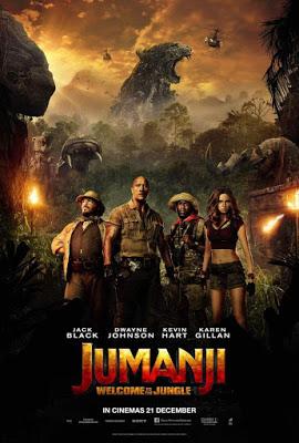 nos vamos al cine, cartelera, cine, película, aventuras, fantástico, comedia, cine familiar, video juego, jumanji, welcome to the jungle, bienvenidos a la jungla, 