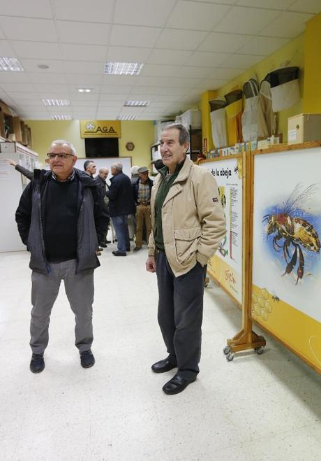 Los apicultores de Gijón critican el reparto de las ayudas a la polinización Juan Buelga y José Manuel Alonso, en la sede de la Asociación Gijonesa de Apicultura. / PALOMA UCHA