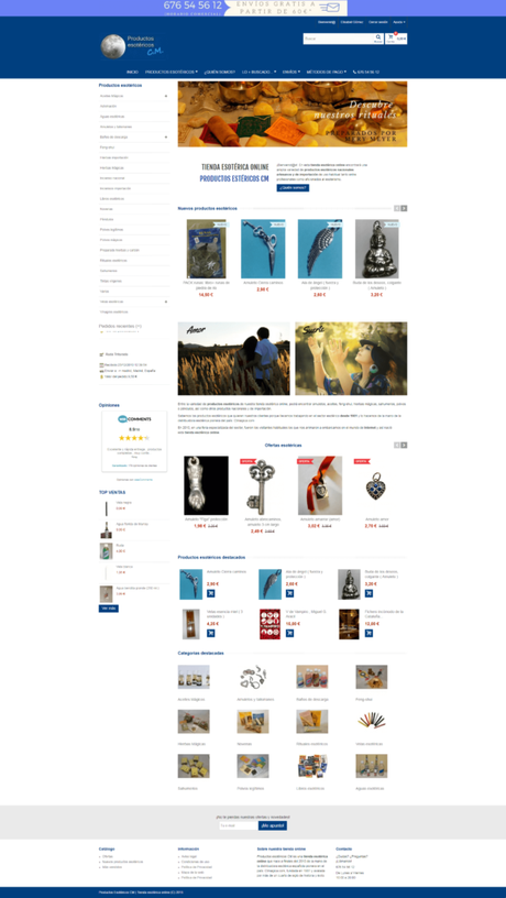 Tienda esotérica online en Prestashop