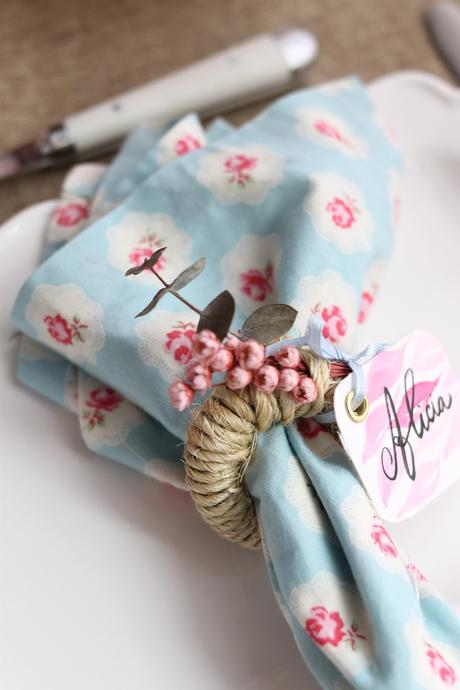 DIY Anillo rustico floral para servilletas DIY Anillo rustico floral para servilletas