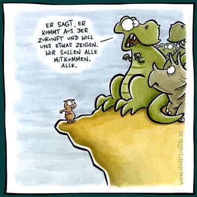 Dice que viene del futuro y que quiere enseñarnos algo. Deberíamos todos ir con él. Todos.