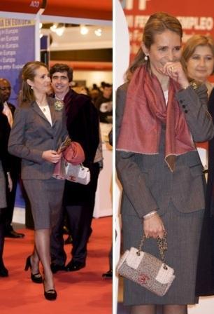 La Infanta Elena, fiel a los bolsos de Chanel, inauguró la Feria del Empleo 2011