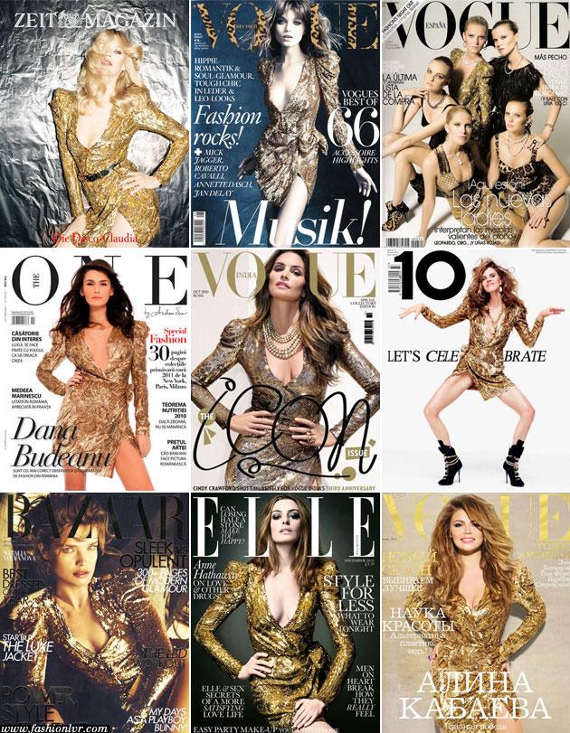 SAME DRESS IN SEVERAL COVER MAGAZINES/MISMO VESTIDO EN VARIAS PORTADAS