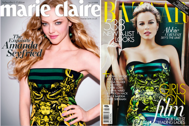 SAME DRESS IN SEVERAL COVER MAGAZINES/MISMO VESTIDO EN VARIAS PORTADAS