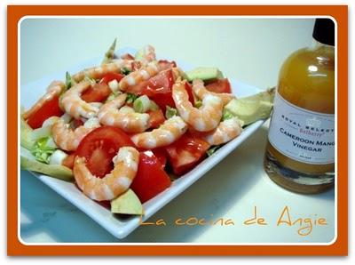ENSALADA DE LANGOSTINOS CON VINAGRETA DE MANGO