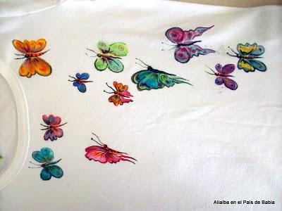 Mariposas Pintadas en camisetas : llega la primavera