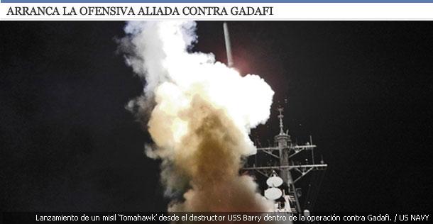 EE UU y Reino Unido se unen a Francia y bombardean Libia