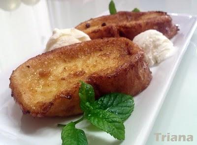 Torrijas clonadas con almíbar de miel