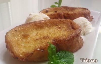 Torrijas clonadas con almíbar de miel