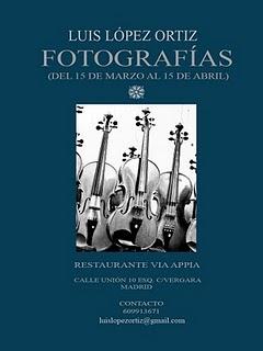 El lunes, 21 de marzo, a las 20:00 inauguración de la exposición de Luis López Ortiz en Vía Appia.