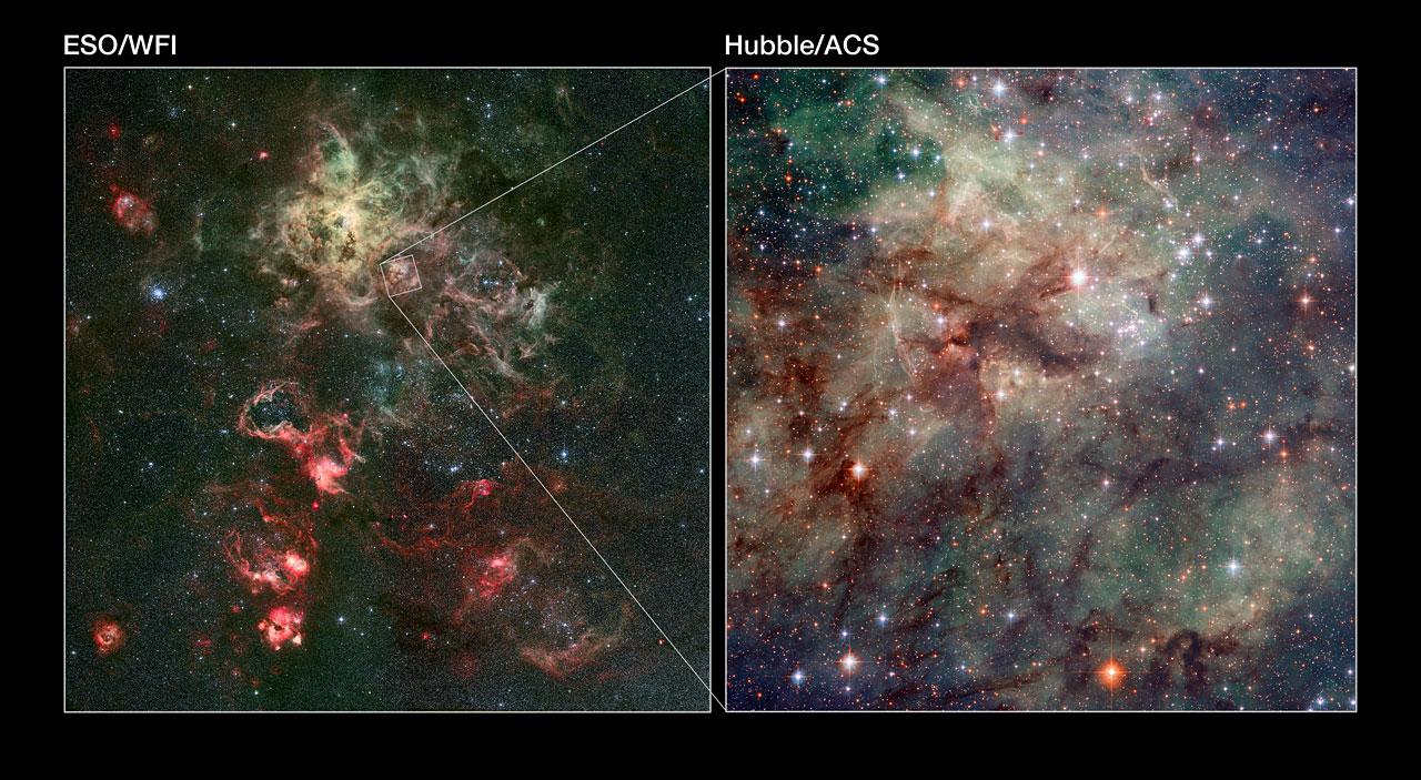 La nebulosa de la Tarántula en detalle