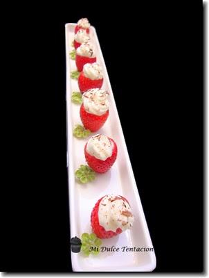 Fresas rellenas de Queso