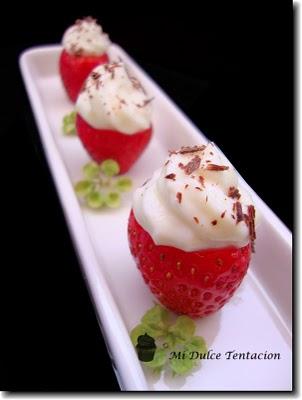 Fresas rellenas de Queso
