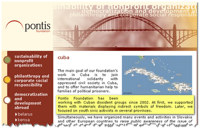 Fundación eslovaca PONTIS con los millones de la USAID contra Cuba