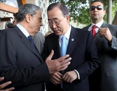 Repudiado Ban Ki-moon  cerca de la plaza Tahir en Egipto