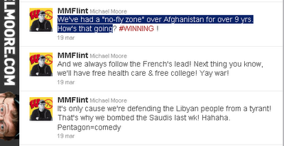 Twitter, Michael Moore: “Vamos a seguir bombardeando países hasta que lo hagamos bien”