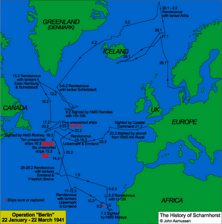 El Scharnhorst y el Gneisenau culminan la Operación Berlín – 22/03/1941.