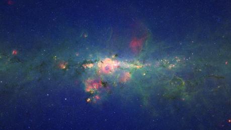 El centro de la Vía Láctea vista por el telescopio Spitzer