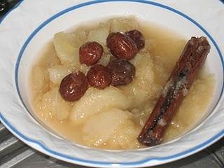 Compota de manzana, pera y pasas
