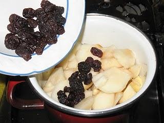 Compota de manzana, pera y pasas