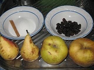 Compota de manzana, pera y pasas