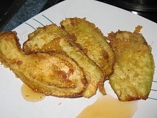 Berenjenas rebozadas a la miel