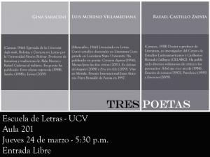 Tres poetas en la Universidad Central de Venezuela