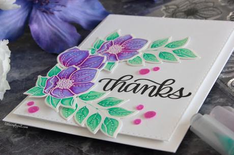 Simon Says Stamp / White embossed flowers colored with Zigs