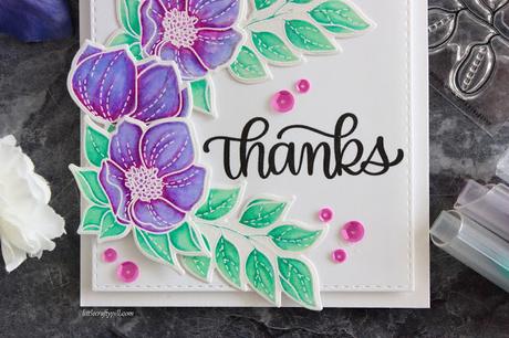 Simon Says Stamp / White embossed flowers colored with Zigs
