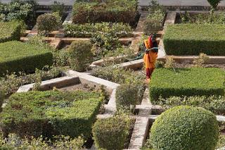 Jardines interiores en el Fuerte Amber (Jaipur) Viaje-India_fotografia