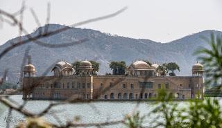 El Palacio en el agua (Jal Mahal). Lago Man Sagar de Jaipur. Viaje-India_fotografía