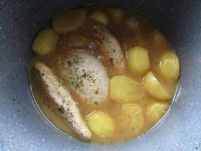 Solomillo de pavo en salsa de ajos olla GM