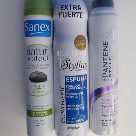 Espuma Pantene Volumen Con Movimiento Extra Fuerte / Espuma Extra fuerte Stylus / Sanex Natur Protect Con Piedra de Alumbre