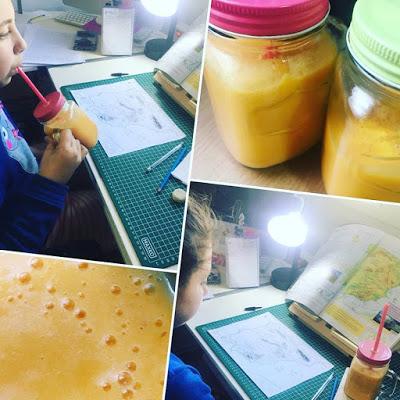 batido, smothie, atril, estudios, 