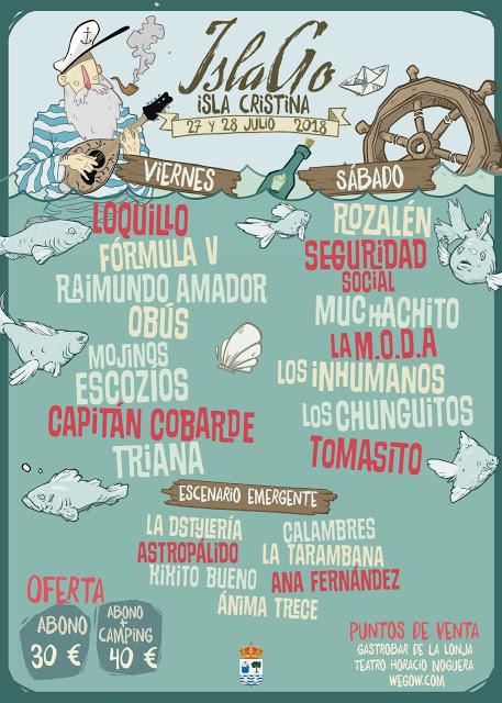[Noticia] Cartel completo del festival IslaGo! Isla Cristina 2018