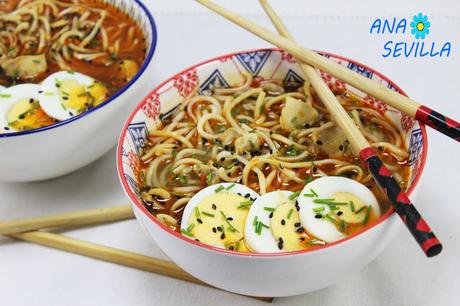 Ramen de pollo a la española Thermomix