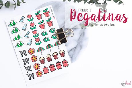 Freebie: Pegatinas primaverales