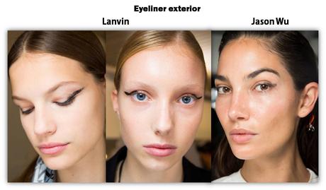 La nueva interpretación del eyeliner, dibujando sólo el exterior de la línea de pestaña. Tendencias de Maquillaje para Primavera – Verano 2018
