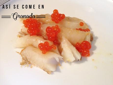 Rape con jugo de tomate asado y caviar de pimiento Rape con jugo de tomate asado y caviar de pimiento