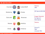 Cartelera partidos jornada futbol mexicano