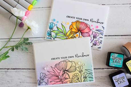 Rainbow Cards Two Ways + Waffle Flower BLOG HOP