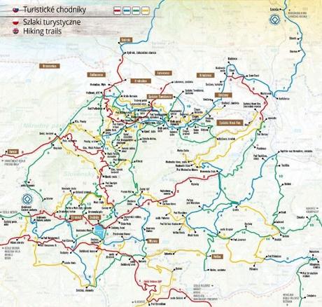 Mapa rutas Slovensky raj Mapa rutas Slovensky raj